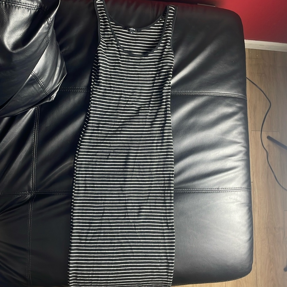 Black and White Stripped Sun Dress